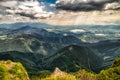 Beatiful landscape view on region Liptov from hill Velky Choc, Slovakia Royalty Free Stock Photo