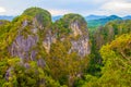 Beatiful mountains in Tiger Cave Temple, Wat Tham Suea, Krabi, Thailand Royalty Free Stock Photo