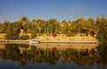 Beatiful paisage of a solitary boat in the Nile river