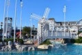 Beatiful pool with windmill and lazy river on Stormalong Bay, Lake Buena Vista area.