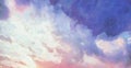 Beatiful Sky with Clouds Artistic Background. Cloudscape Painting Royalty Free Stock Photo