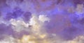 Beatiful Sky with Clouds Expressive Painting in Purple Royalty Free Stock Photo