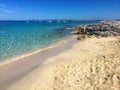 Beatiful Sunny Beach day in Formentera Spain. Royalty Free Stock Photo