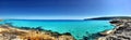 Beatiful Sunny Beach day in Formentera Spain. Royalty Free Stock Photo