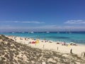 Beatiful Sunny Beach day in Formentera Spain. Royalty Free Stock Photo