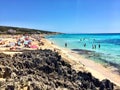 Beatiful Sunny Beach day in Formentera Spain. Royalty Free Stock Photo