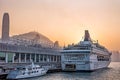 Beatiful sunset at Ocean terminal Deck,Harbour City