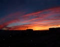 Beatiful sunset over the city of Kokshetau