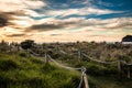 Beatiful sunset on Piha Beach,