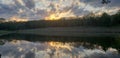 Beatiful sunset reflection in a tranquil pond