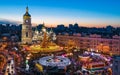 Beatiful view of Christmas on Sophia Square in Kyiv, Ukraine. Main Kyiv New Year tree and Saint Sophia Cathedral Royalty Free Stock Photo