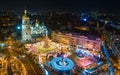 Beatiful view of Christmas on Sophia Square in Kyiv, Ukraine. Main Kyiv's New Year tree and Saint Sophia Cathedral on Royalty Free Stock Photo