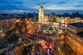 Beatiful view of Christmas on Sophia Square in Kyiv, Ukraine.