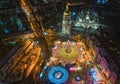 Beatiful view of Christmas on Sophia Square in Kyiv, Ukraine. Main Kyiv's New Year tree and Saint Sophia Cathedral on Royalty Free Stock Photo