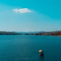 Beatiful view of mountain with dam in Thailand