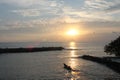 Beatiful view of sunset in Padang beach, West Sumatera , Indonesia