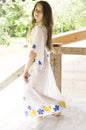 Beatifull teenage girl in authentic vintage dress Royalty Free Stock Photo