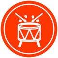 beating drum circular icon symbol Royalty Free Stock Photo