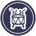 beating drum circular icon symbol Royalty Free Stock Photo