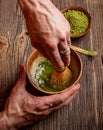 Beating matcha