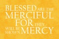 Beatitudes Mercy Plain Text Yellow