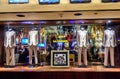 The Beatles Band Official Costumes Displayed in the Storefront of Hard Rock Cafe New York Royalty Free Stock Photo