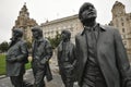 The Beatles statue designed by Liverpool artist Andy Edwards, depicting John, Paul, George and Ringo by the Pier Head