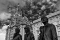 The Beatles statue in monochrome Royalty Free Stock Photo