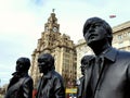 Beatles statue on the promenade of Liverpool