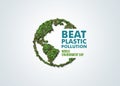 #BeatPlasticPollution, World Environment day concept 2023 3d tree background.