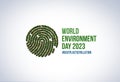 #BeatPlasticPollution, World Environment day concept 2023 3d tree background.