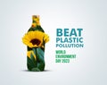 #BeatPlasticPollution, World Environment day concept 2023 Royalty Free Stock Photo
