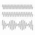 Beats arising during the two close in frequency oscillations superimposing Royalty Free Stock Photo
