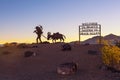 Welcome sign to Beatty located on the road connecting Beatty to Death Valley