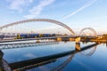 Beatus Rhenanus Bridge for trams over Rhine River between Kehl and Strasbourg Germany France