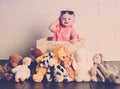 Beau with his Plush Toys Royalty Free Stock Photo