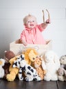 Beau with his Plush Toys Royalty Free Stock Photo