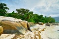 Beau Vallon Bay with granit rocks - Beach on island Mahe in Seychelles