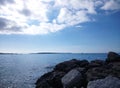 Beaufiful sea with rocks in Cannes Royalty Free Stock Photo