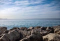 Beaufiful sea with rocks in France Royalty Free Stock Photo