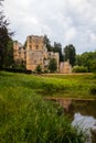 Beaufort Castle in Luxembourg across the grass Royalty Free Stock Photo