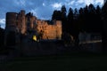 Beaufort Castle in Luxembourg at night Royalty Free Stock Photo
