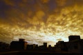 Beauiful view of yellow clouds during sunset in india