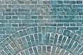 Beauitful old and weathered blue brick walls with cracks fround all over europe