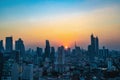 Beauitful sunset with Cityscape or Bangkok city Thailand.