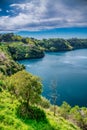 Beauitful view of Blue Lake in Mt Gambier, Australia