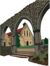 Beaulieu Abbey Vector Illustration