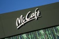 Beaulieu, France - November 01, 2015: McCafe sign over green board