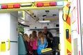 Beaulieu, Hampshire, UK - May 29 2017: Paramedic in an ambulance