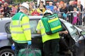 Beaulieu, Hampshire, UK - May 29 2017: Two British paramedics fr